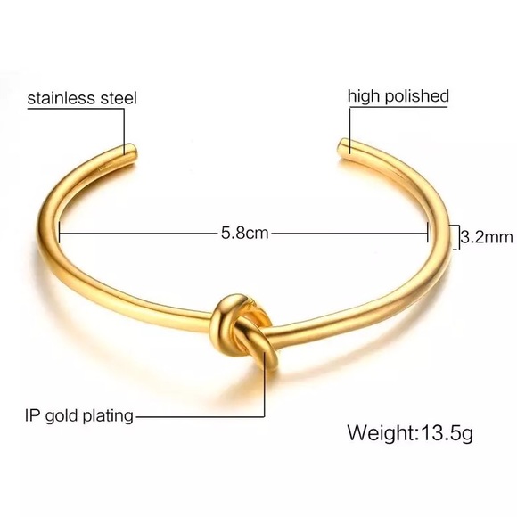 NEW | Gold Love Knot Minimalist Bangle Bracelet - Picture 6 of 7
